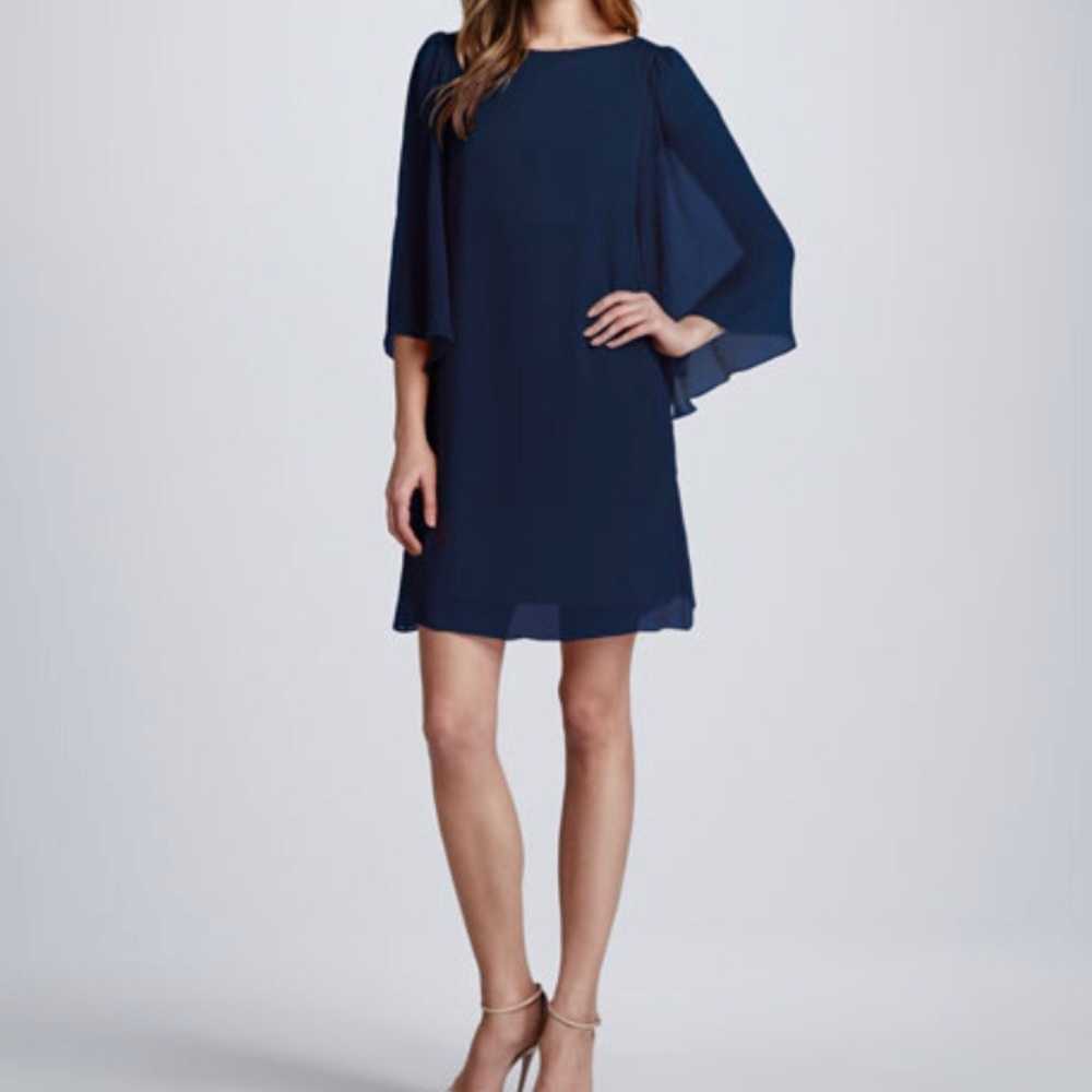 ALICE + OLIVIA ELEONORA TRUMPET SLEEVE DRESS